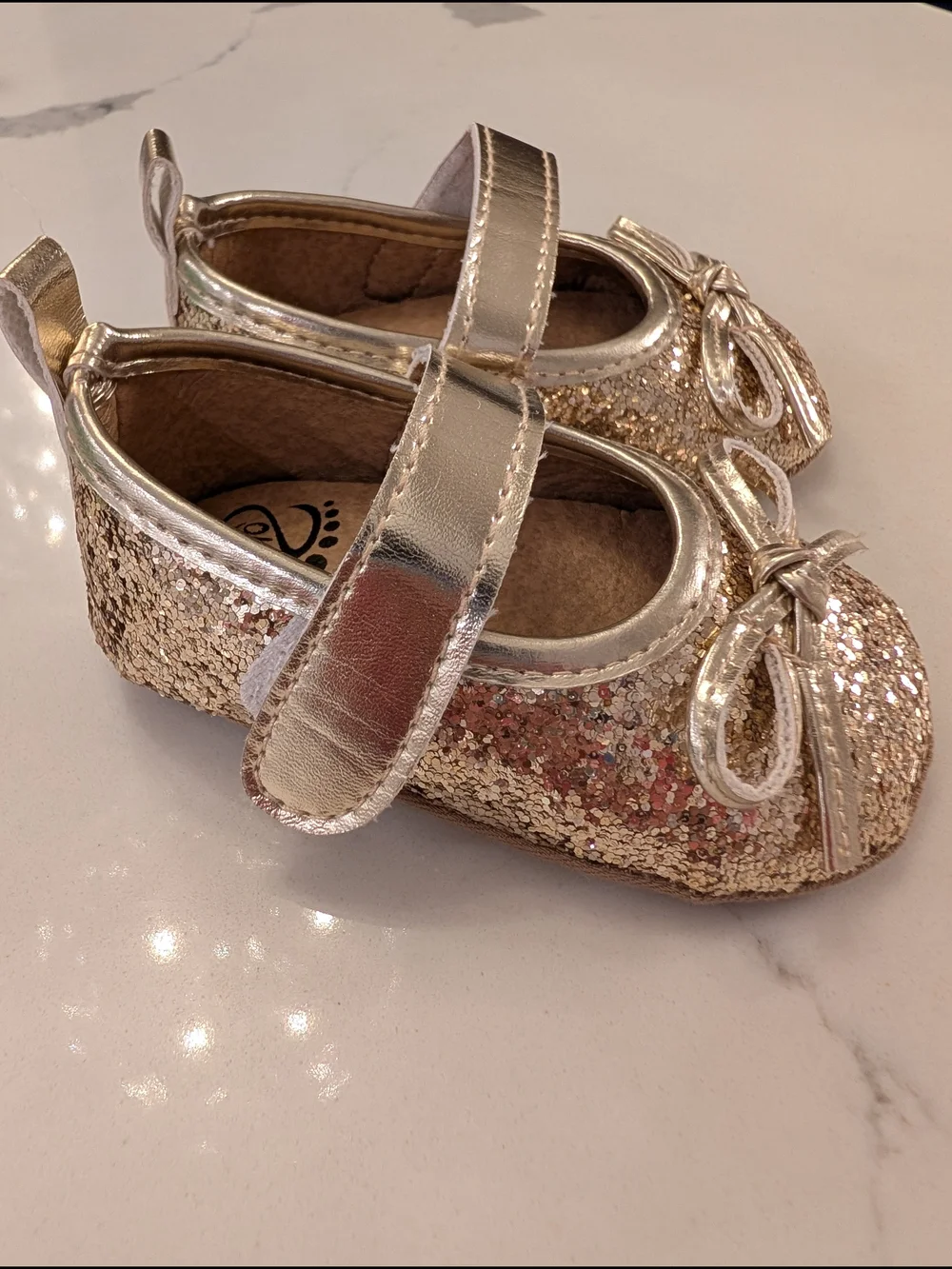 Baby/Toddler Glitter Mary Jane Shoes in Rose Gold 6-12 Months